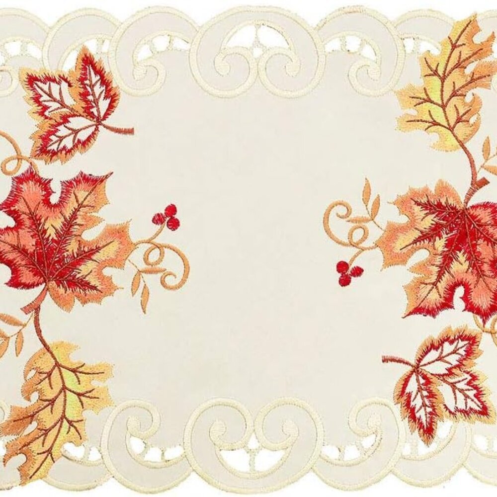 Set of 6 Thanksgiving Holiday Table Placemats, Rectangular 12 by 18 Inch